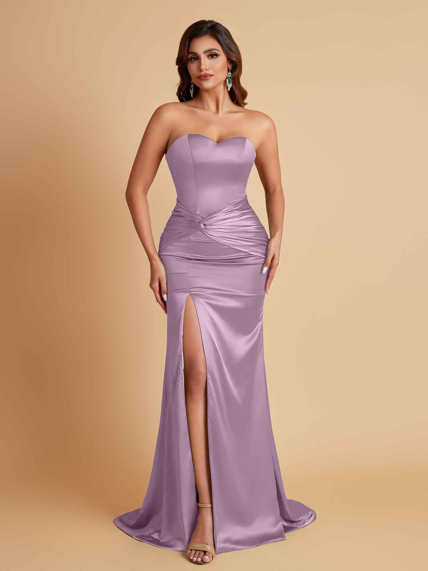 Sexy Soft Satin Mermaid Sweetheart Floor-Length Mermaid Bridesmaid Dresses