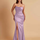 Sexy Soft Satin Mermaid Side Slit Floor-Length Mermaid Bridesmaid Dresses
