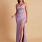 Sexy Strapless Soft Satin Side Slit Floor-Length Mermaid Bridesmaid Dresses