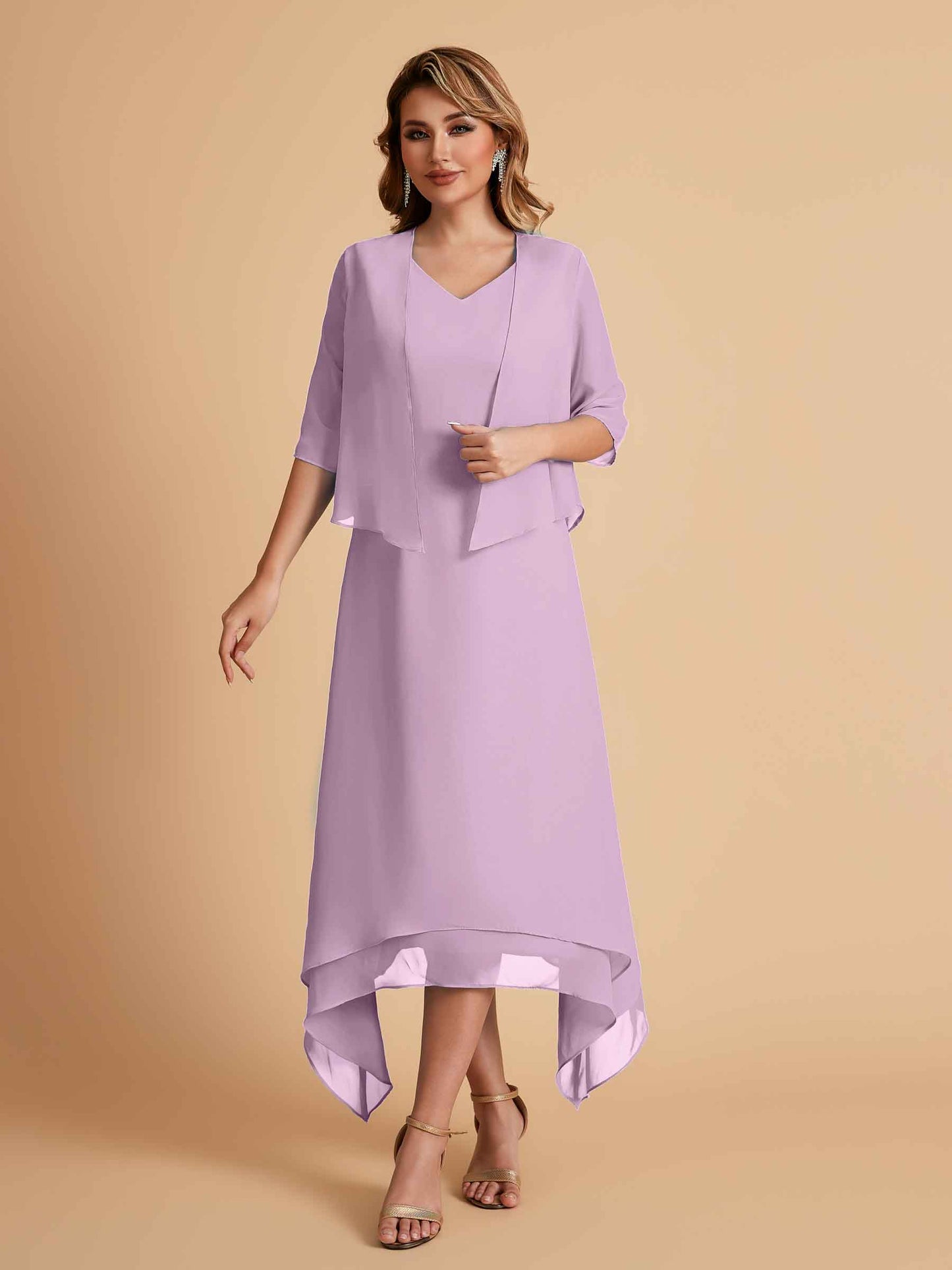 Elegant A-line Chiffon Short Sleeves Mother of the Brides Dresses Online