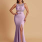 Sexy Soft Satin Mermaid Illusion Side Slit Floor-Length Bridesmaid Dresses Online