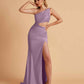 Sexy One-Shoulder Waist Cutout With High Split Floor-Length Bridesmaid Dresses