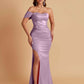 Sexy Soft Satin Mermaid One Shoulder Floor-Length Mermaid Bridesmaid Dresses