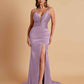 Sexy Soft Satin V-neck Spaghetti Strap Side-Slit Mermaid Bridesmaid Dresses