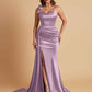 Elegant Soft Satin Mermaid Bowknot Floor-Length Mermaid Bridesmaid Dresses