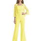 Mother of the Bride Jumpsuit with Lace Jacket 3/4 Sleeve Formal Pant Suit