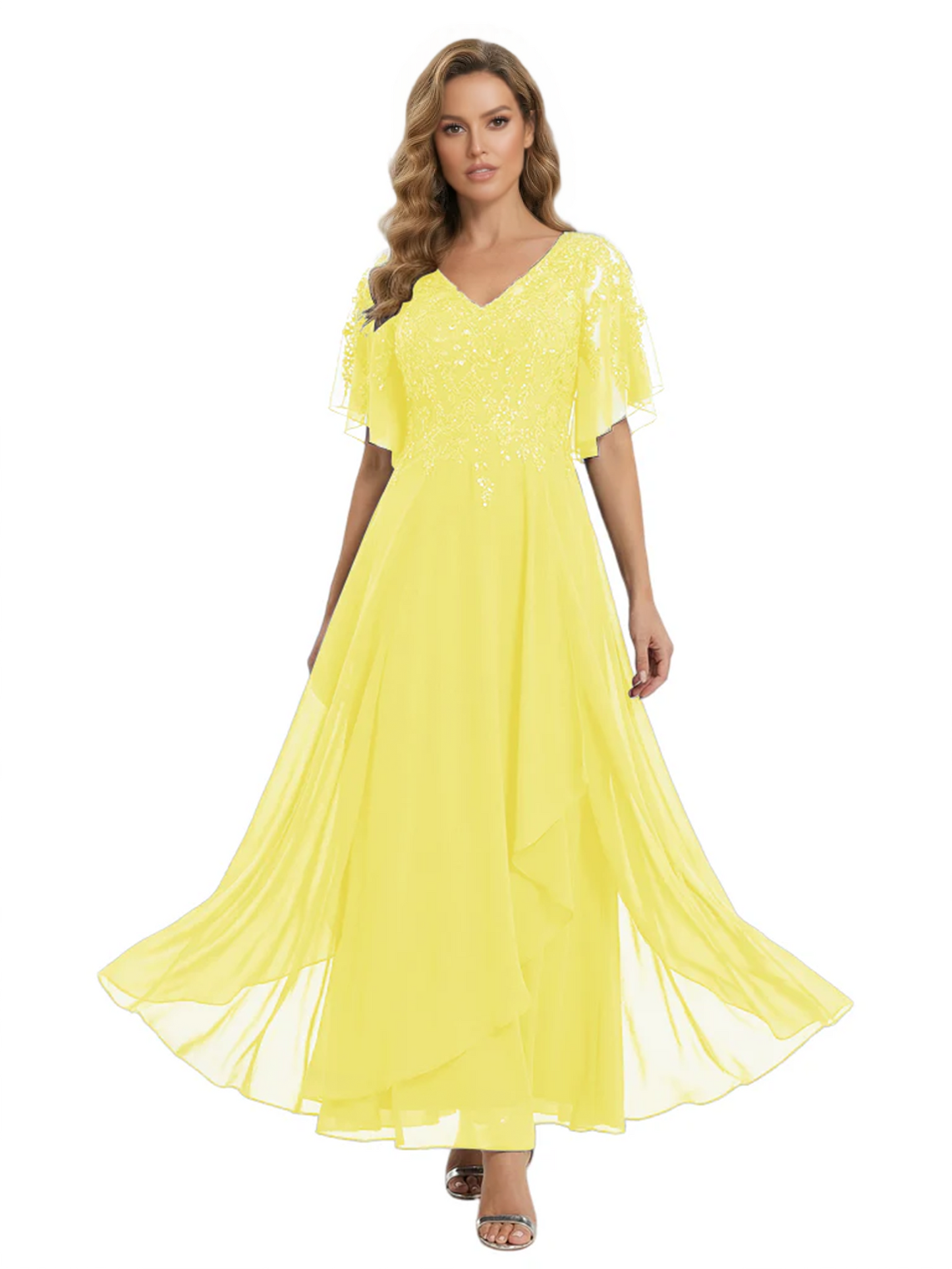 Bling Sequin Chiffon Mother of the Brides Dresses Wedding Party Gowns For Mom