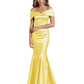 Luxury Emerald Formal Dress Off-the-Shoulder Satin Gown Trumpet Silhouette