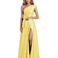 Wedding Mother of the Bride Dress One Shoulder and High Slit Formal Dresses