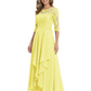 3/4 Sleeve Mother of the Bride Dress with Lace Embroidery High-Low Hem 2026