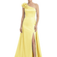 One Shoulder Mother of the Bride Dress with 3D Floral Detail Formal Dress A-Line Gowns with Slit