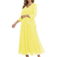 3/4 Sleeve Chiffon Mother of the Brides Dresses V-Neck Wedding Party Gowns