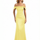 Womens' Sexy Off The Shoulder Mermaid Ruched Satin Long Formal Dresses