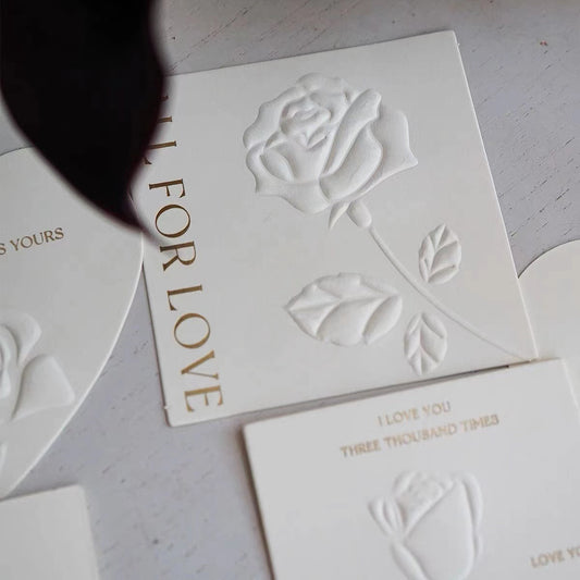 Love Rose Card Creative Special-shaped Decorative Greeting Card Valentine's Day Love Letter Card