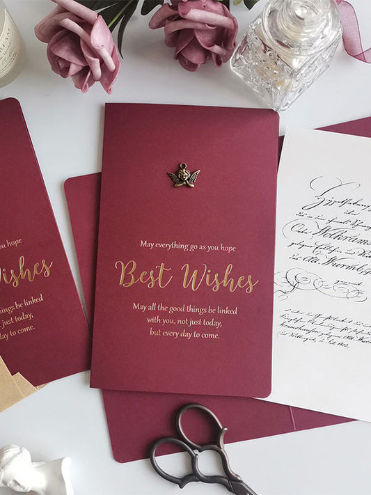 Bronze Bronzing Burgundy Greeting Card