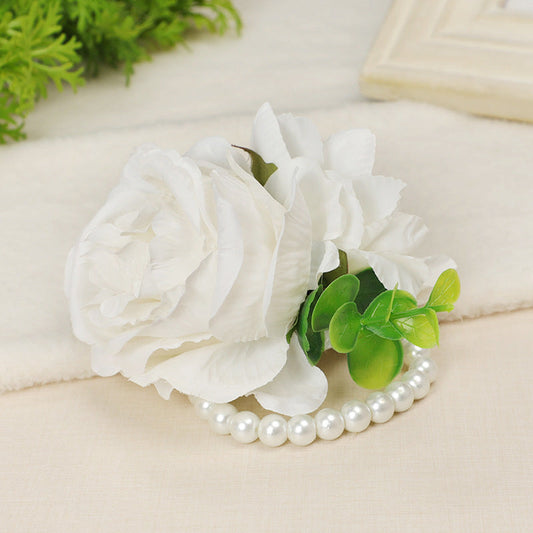 Wedding Pearl Bracelet Bride Wrist Flower Wedding Bridesmaid Sister Group Decorations Wrist Flower