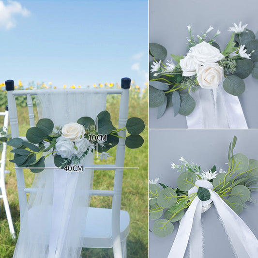 New Outdoor Forest Chair Back Flower Wedding Simple Leaning Back Flowers