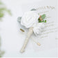 New Wedding Men Boutonniere Groomsman Brooch Flowers Green Leaves