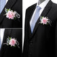 Mori Rose Bride and Groom Wrist Flower Brooch Wedding Sisters Group Hand Flower Groomsmen Group Corsage
