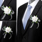 Mori Rose Bride and Groom Wrist Flower Brooch Wedding Sisters Group Hand Flower Groomsmen Group Corsage