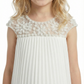 Cap Sleeve Flower Girl Dress, Pleated Chiffon A-Line Silhouette, Knee Length Formal Style