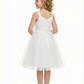 Sweetheart Lace Flower Girl Dress, Strapless Tulle Ball Gown Applique Bodice Floor Length