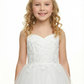 Sweetheart Lace Flower Girl Dress, Strapless Tulle Ball Gown Applique Bodice Floor Length