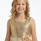Sequin Bodice Flower Girl Dress with Sleeveless Round Neck and Tea Length Tulle A-Line Skirt