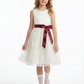 Classic A-Line Flower Girl Dress with Sleeveless Satin Bodice and Knee Length Tulle Skirt