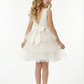 Tiered Tulle Flower Girl Dress with Sleeveless Lace Top and Short Party A-Line Silhouette