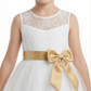 Lace Bodice Flower Girl Dress Sleeveless Round Neck Tea Length Tulle Party Formal Dress