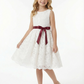 Vintage Lace Flower Girl Dress with Sleeveless Round Neck and Knee Length A-Line Skirt