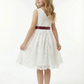 Vintage Lace Flower Girl Dress with Sleeveless Round Neck and Knee Length A-Line Skirt