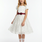 Classic Flower Girl Dress Puff Sleeve Round Neck A-Line Knee Length Lace Tulle Formal Wear
