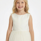 Simple Flower Girl Dress Sleeveless Scoop Neck A Line Tulle Skirt Minimalist Wedding Gown