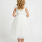 Elegant Tulle Flower Girl Dress with Soft Bow Shoulders