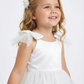 Elegant Tulle Flower Girl Dress with Soft Bow Shoulders