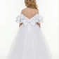 Elegant Off-Shoulder White Tulle Flower Girl Dress with Ruffled Sleeves and Full-Length Princess Skirt