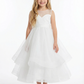 Ethereal Tulle Flower Girl Dress with Sheer Illusion Neckline