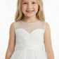 Ethereal Tulle Flower Girl Dress with Sheer Illusion Neckline Classic Floral Lace Flower Girl Dress