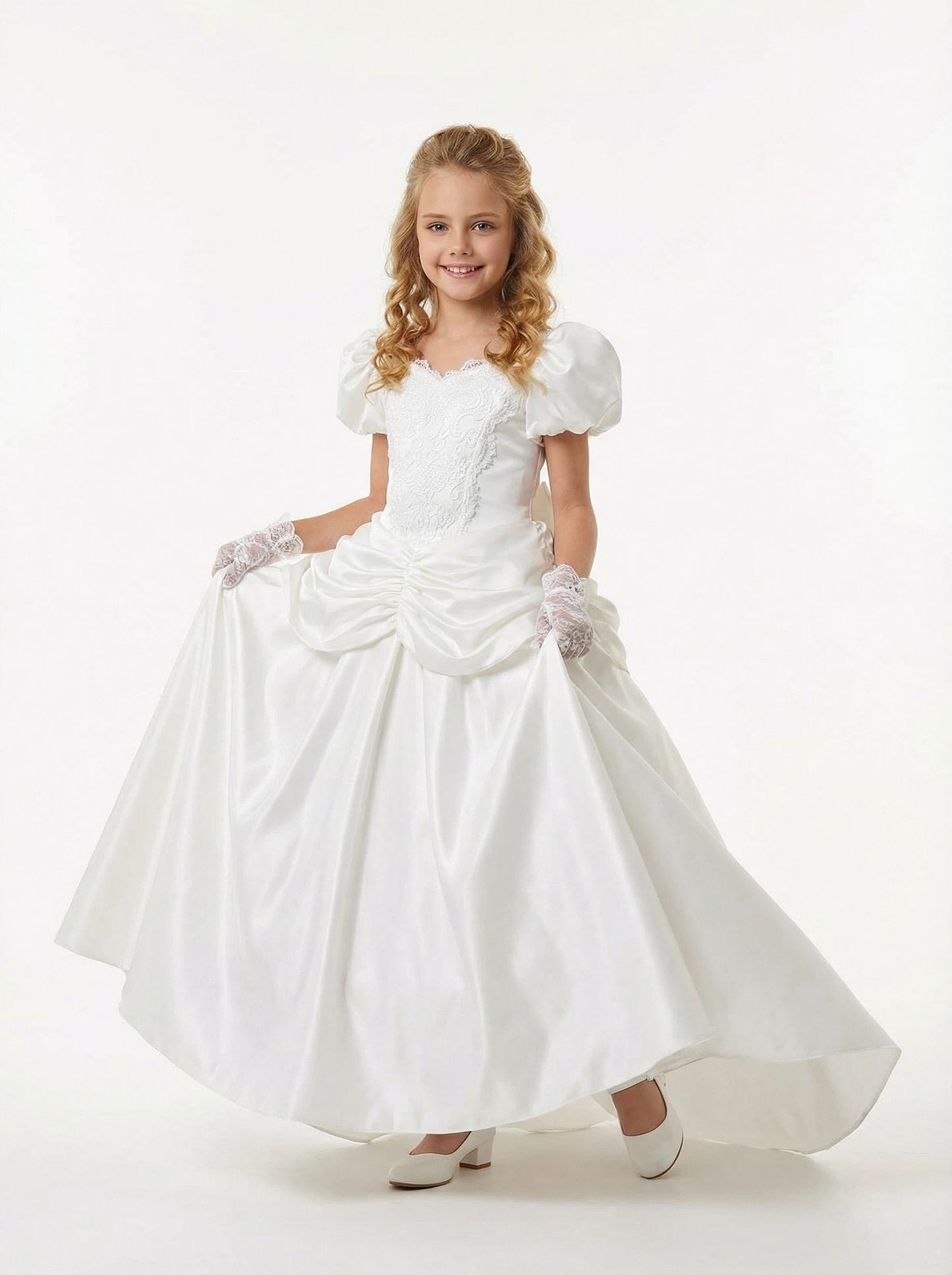 Classic Ivory Flower Girl Gown For Wedding Party Princess Style Girls Formal Dress for Wedding Party