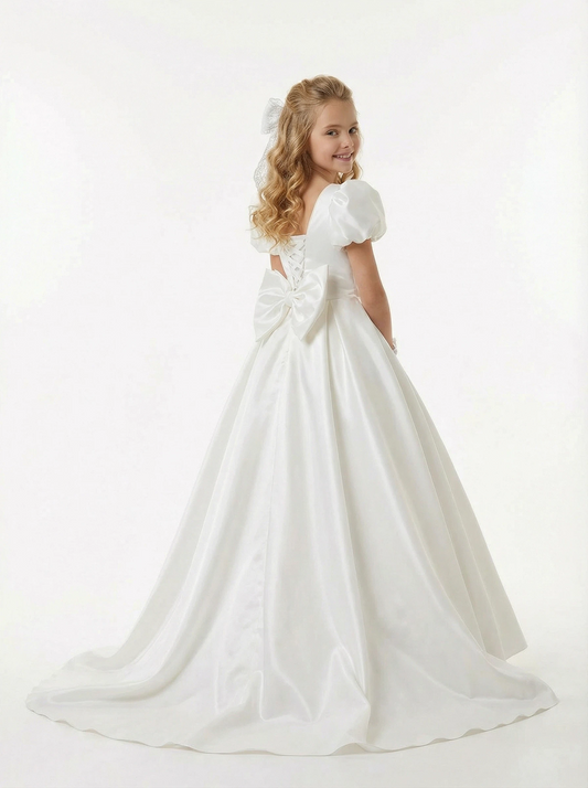 Classic Ivory Flower Girl Gown For Wedding Party