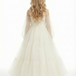 Off-Shoulder Long-Sleeve Princess Gown with Tulle Flower Girl Dress Birthday Party Dresses