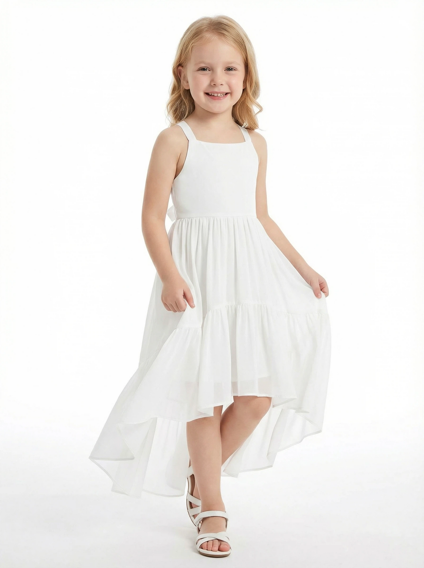 Strappy Backless Princess Dress Flower Girl Dress Toddler For Wedding Flowers Pageant Dress Birthday Party Dresses
