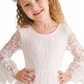Lace Long Sleeves High-Low Princess Dress Flower Girl Dress Birthday Party Dresses