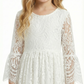 Lace Long Sleeves High-Low Princess Dress Flower Girl Dress Birthday Party Dresses