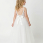 Lace Spaghetti Strap Square Princess Dress Flower Girl Dress Birthday Party Dresses