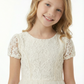 Short Sleeves Lace Backless Princess Dress Flower Girl Dress Birthday Party Dresses