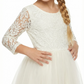 Long Sleeves Jewel Lace Princess Dress Flower Girl Dress Birthday Party Dresses