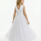 Sweety Beads Sleeveless V-neck Princess Dress Flower Girl Dress Birthday Party Dresses